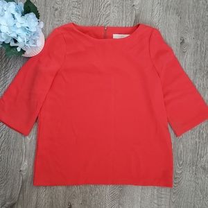 ⚠️DONATING SOON‼️LOFT • Coral 3/4 Sleeve Career Office Basic Top M Petite